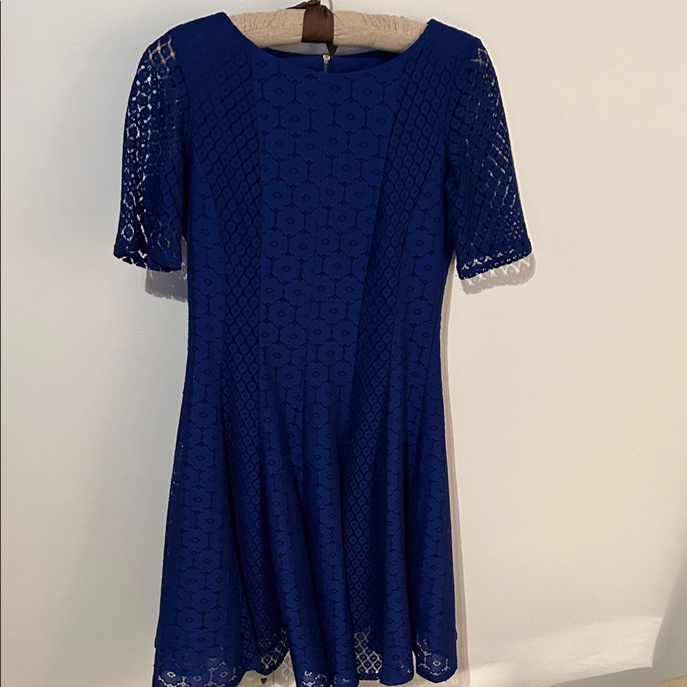 Danny & Nicole Royal Blue Lace Mini Dress